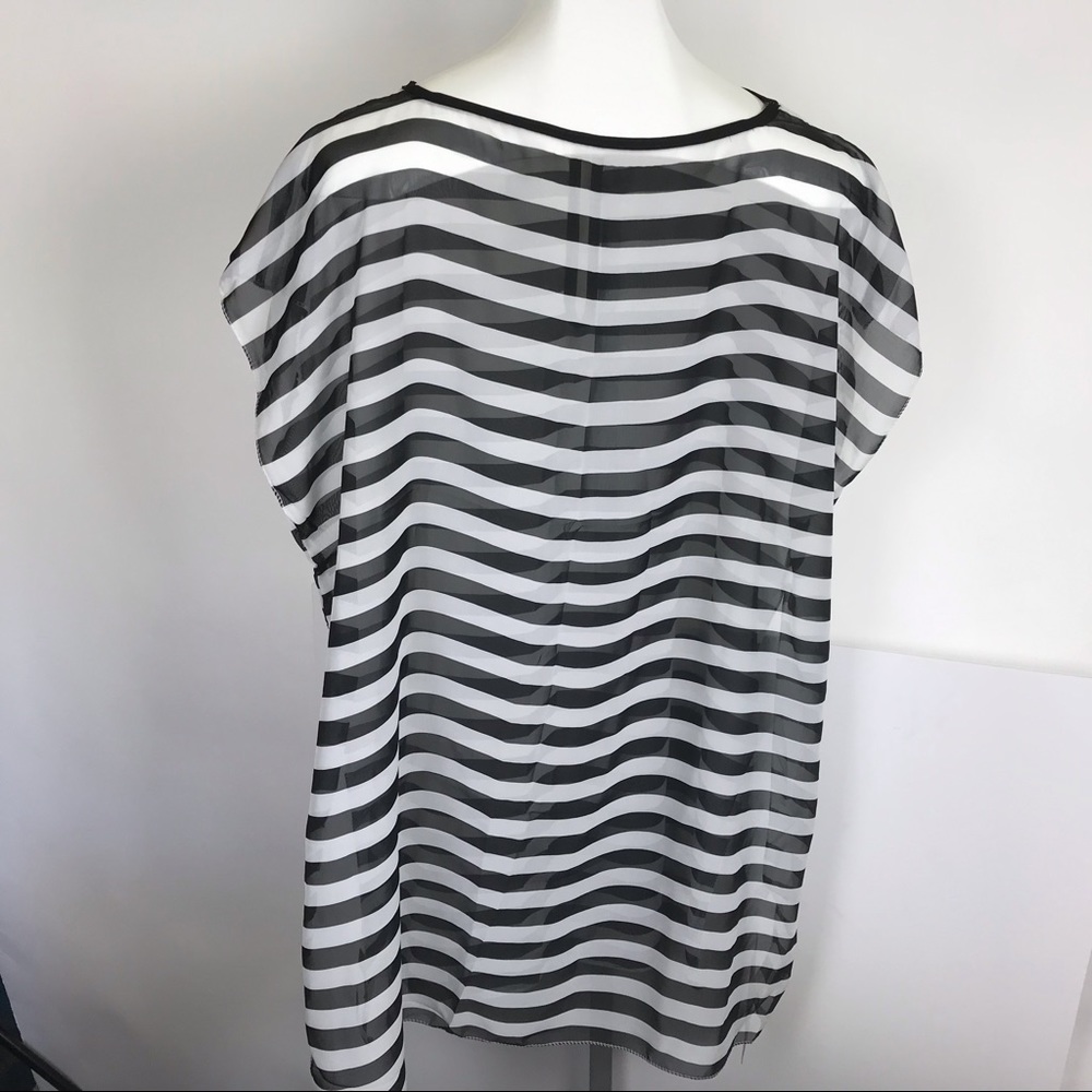 Marbella & Ashford Black & White Striped Cover Up
